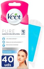 Facial Hair Removal Strips Veet Bandas De Cera Pure Sensitive skin (40 Units) - Image 2