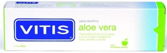 550x176-3 Vitis Aloe Vera Toothpaste Apple Flavor 100+25ml Free - Image 1