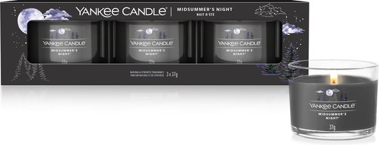 550x211-23 Yankee Candle Filled Votive 3-pack - Midsummers Night - Image 1