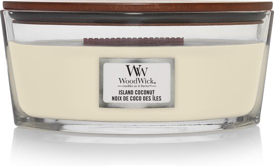 550x334-71 WoodWick Heartwick Flame Ellipse Geurkaars - Island Coconut - Image 1