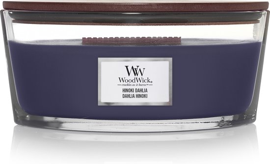 550x335-70 WoodWick Hinoki Dahlia Ellipse Candle - Image 1