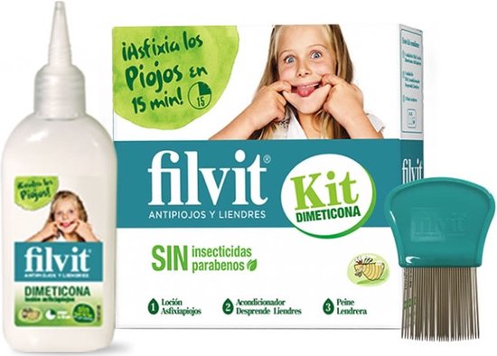 550x394-30 Filvit Dimeticona Anti Lice Lotion 125ml Set 3 Pieces - Image 1