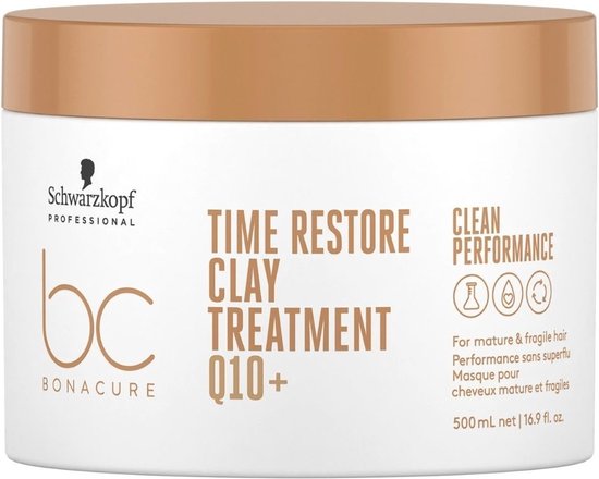 550x440-33 Masker voor Fijn Haar Schwarzkopf Bonacure Time Restore Clay (500 ml) - Image 1