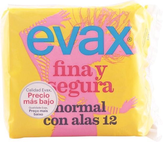 Normaal Maandverband met vleugels Evax (12 uds)