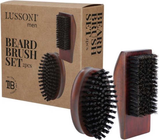 550x485-93 Lussoni - Beard Brush Set - Vegan + Natural Brush - Image 1