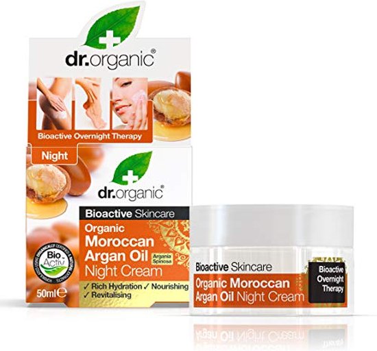 550x512-129 Dr Organic Moroccan Argan Oil Night Cream 50ml - Image 1