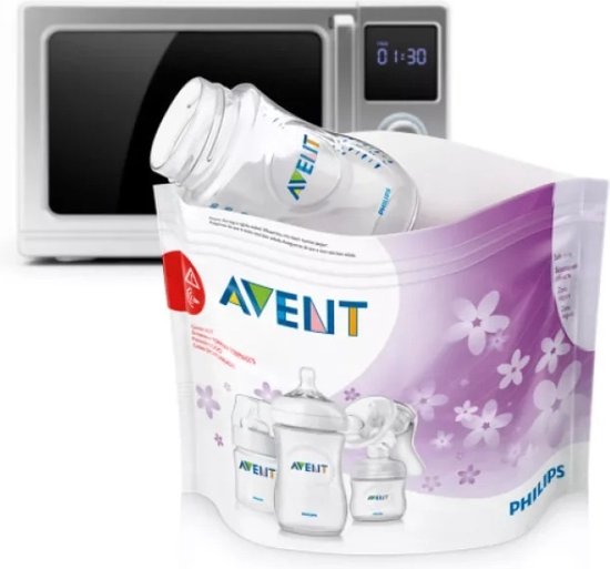 550x513-13 Philips Avent - Microgolf Sterilisatie Zakjes - Snel Steriliseren - 5 stuks - Image 1