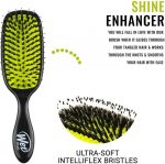 Wet Brush - Shine Enhancer Haarborstel - Ultra-zachte IntelliFlex natuurlijke varkenshaar - Zwart - Image 3