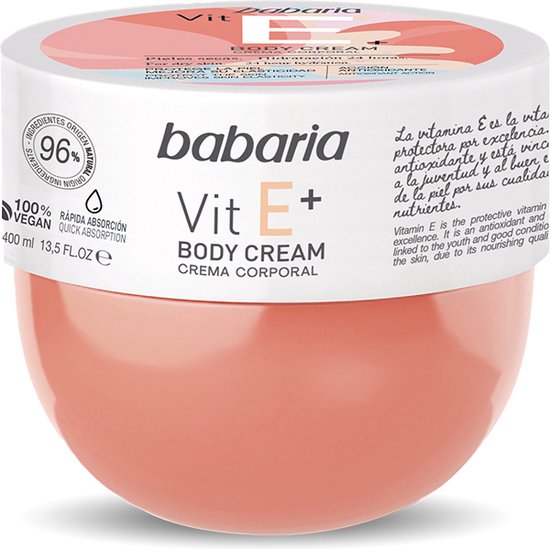 550x549-128 Babaria Vitamin E+ Body Cream 100% Vegan 400 Ml - Image 1