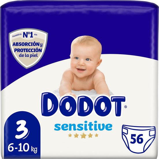 550x549-172 Wegwerpluiers Sensitive Dodot Maat 3 (56 uds) - Image 1