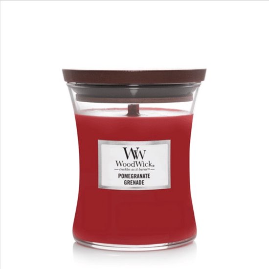 550x550-9527 WoodWick Pomegranate Medium Candle - Image 1