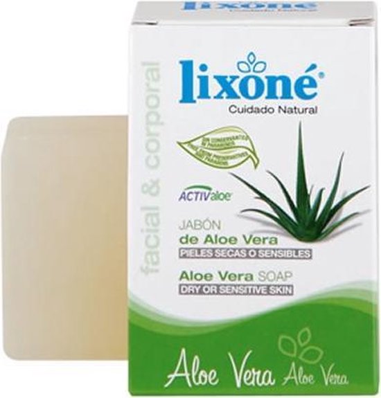 550x575-33 Lixoné Aloe Vera Soap Dry Or Sensitive Skin 125g - Image 1
