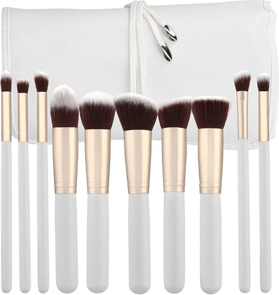 550x582-142 Tools For Beauty Make-Up Brush Set 10 Pieces - White - Image 1