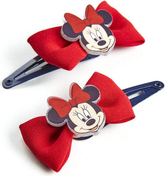 550x589-19 Hair Clips Minnie Mouse Rood Lasso 2 Stuks - Image 1