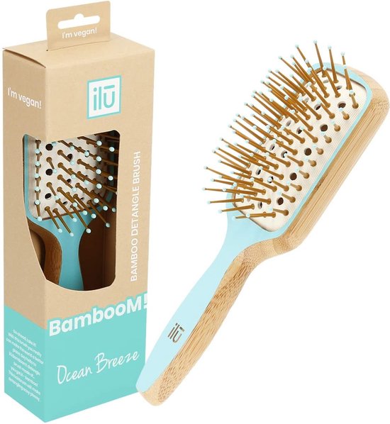 550x598-103 Bamboom - Detangler Ocean Breeze Paddle Brush - Mini - Image 1