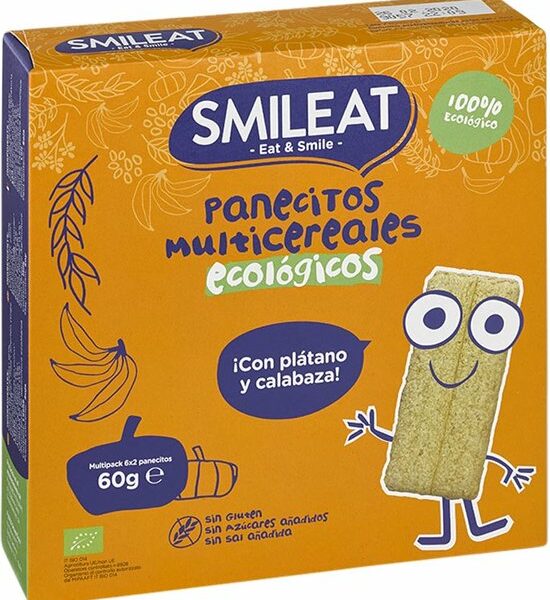 Smileat Panecillos De Cereales Con Platano Y Calabaza Bio 60g