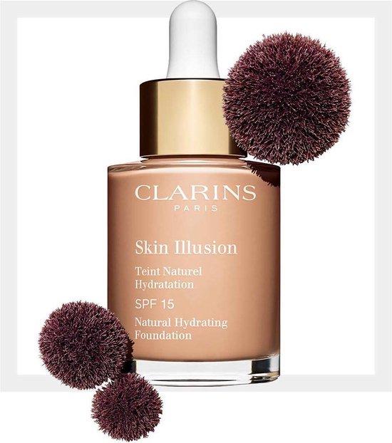 550x622-23 Clarins Skin Illusion SPF 15 Naturel Hydratation - Foundation - 107 Beige - 30 ml - Image 1