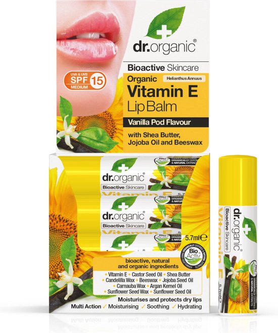 550x657-62 Dr. Organic Vitamine E Lipbalsem 5.7 ml - Image 1