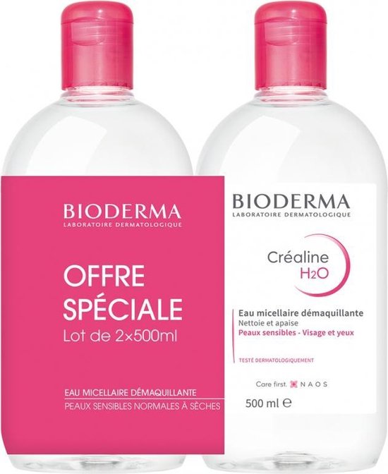 550x672-22 Bioderma Sensibio (Créaline) H2o Make Up Removing Micelle Solution 2x500ml - Image 1
