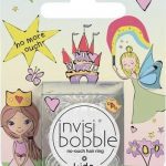 2X Invisibobble kids hanging pack Princess w sticker Rubber Band (Silver)