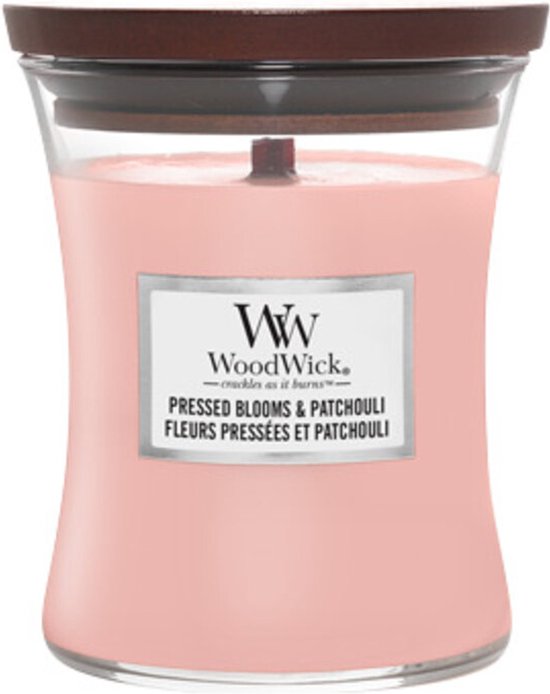 550x694-54 WoodWick Geurkaars Medium Pressed Blooms & Patchouli 275 gr - Image 1