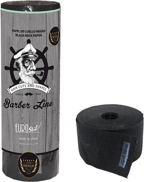 550x695-28 Premium Nekpapier voor Kapper & Barber - 5 Rollen - Nekpapier - Nekkraag – Halskraag Zwart - Image 1