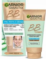 Hydraterende Crème met Kleur Garnier Skinactive Combinatiehuid Vette Huid Medium Spf 25 (50 ml) - Image 2