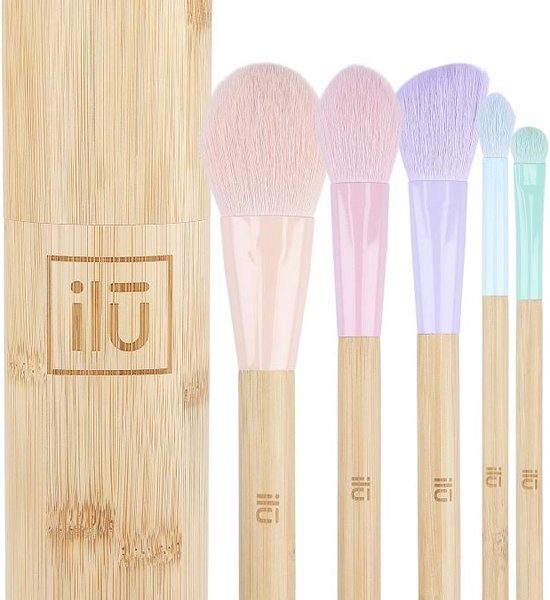 Bamboom - Makeup Brush Set + Bamboo Houder - 5st.