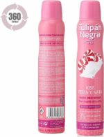 Tulipán Negro Kiss Fresa Y Nata Deodorant Spray/ Slagroom en Aardbei / Geen Aluminium - 200ml - Image 2