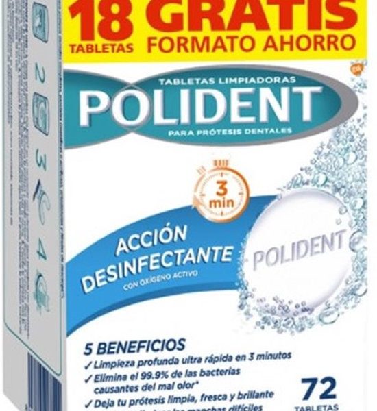 Polident Dental Cleansing Tablets Box 72 Count