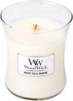 Woodwick Hourglass Medium Geurkaars - White Tea & Jasmine - Image 2