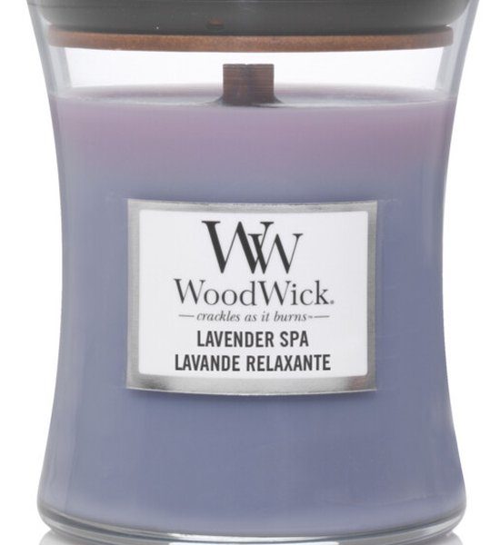 WoodWick Hourglass Medium Geurkaars - Lavender Spa