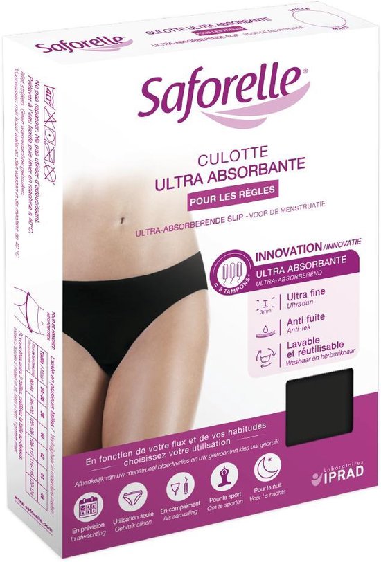 550x812-57 Saforelle Ultra Absorbent Brief Black Size Xl - Image 1