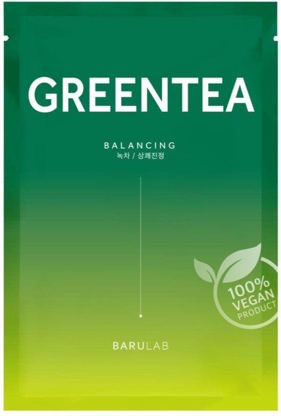 550x813-2 Barulab The Clean Vegan Green Tea Mask 11 g - 1 stuk - Image 1