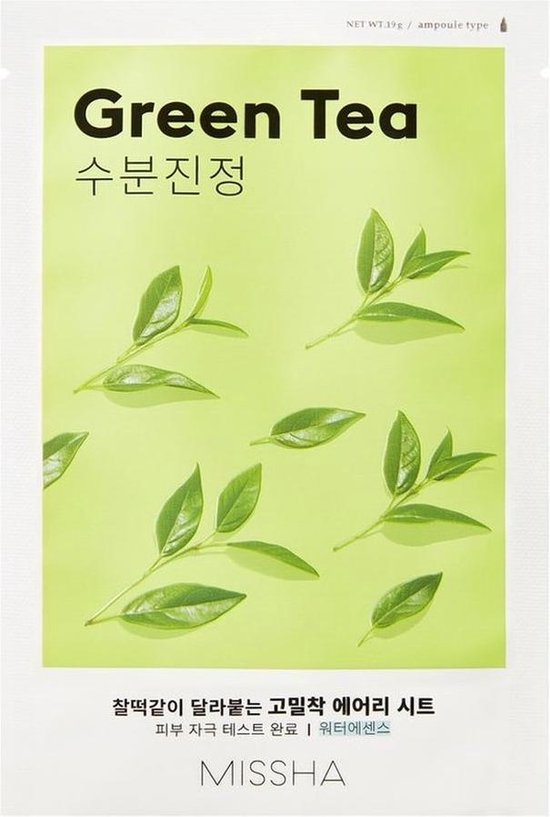 550x817-1 Missha - Airy Fit Sheet Mask (Green Tea) Gezichtsmasker - Image 1