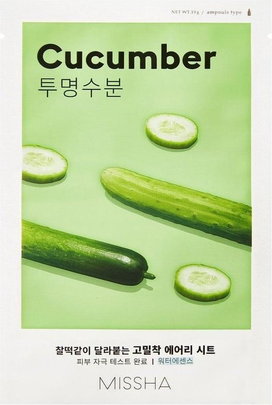 550x818-3 Missha - Airy Fit Sheet Mask (Cucumber) Gezichtsmasker - Image 1