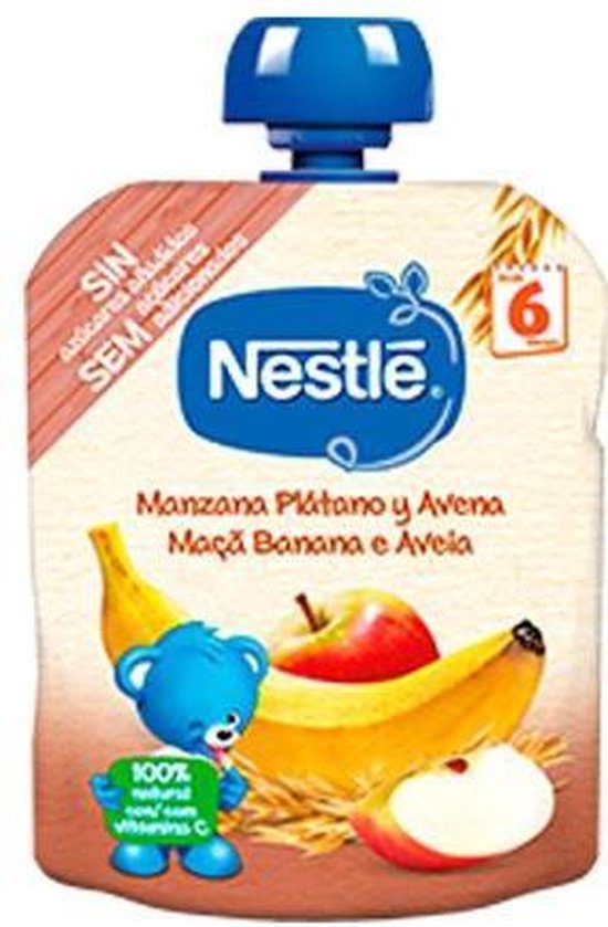 550x839-45 Nestle 2x Nestlé Sachet Naturnes Apple Banana Oatmeal 6 Months 90g - Image 1