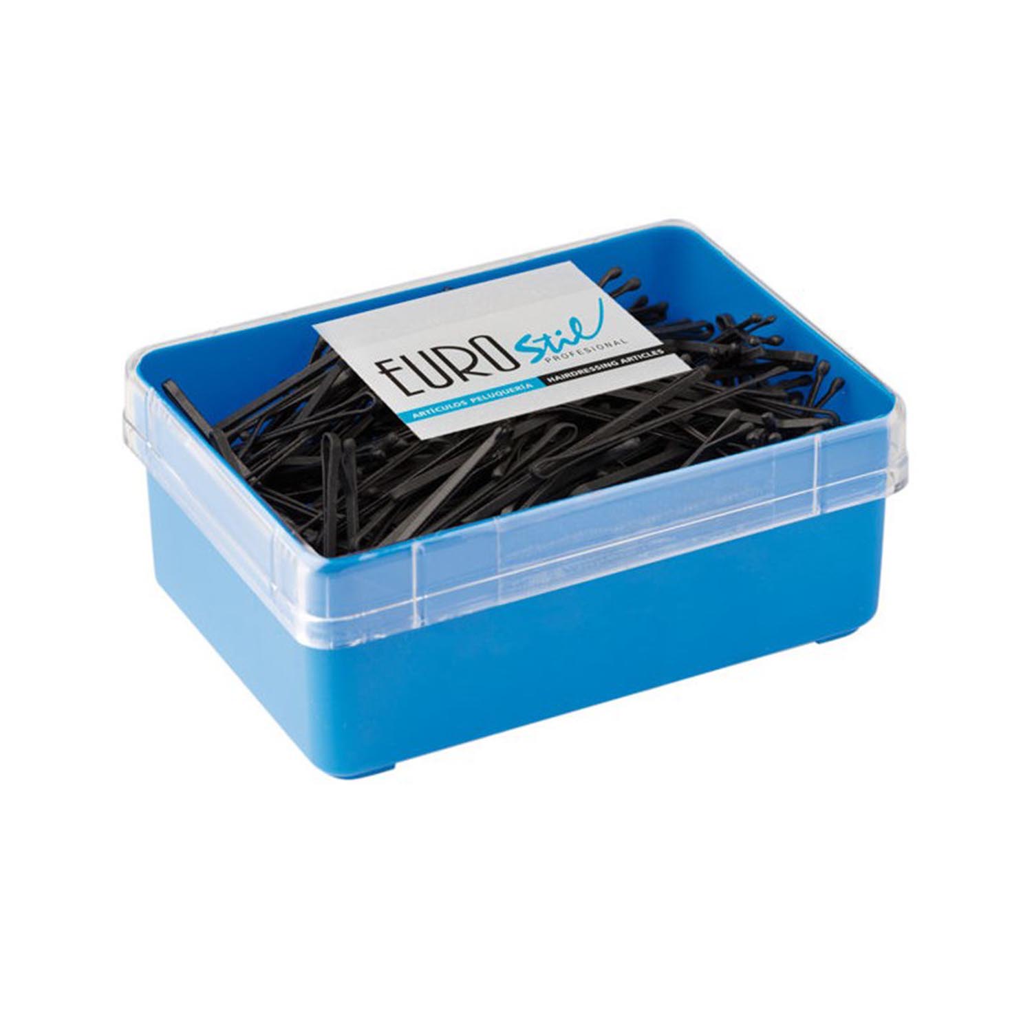 8423029040994 Eurostil Anti-Deslizante Caja Clips Negro Negro 50mm 1un - Image 1