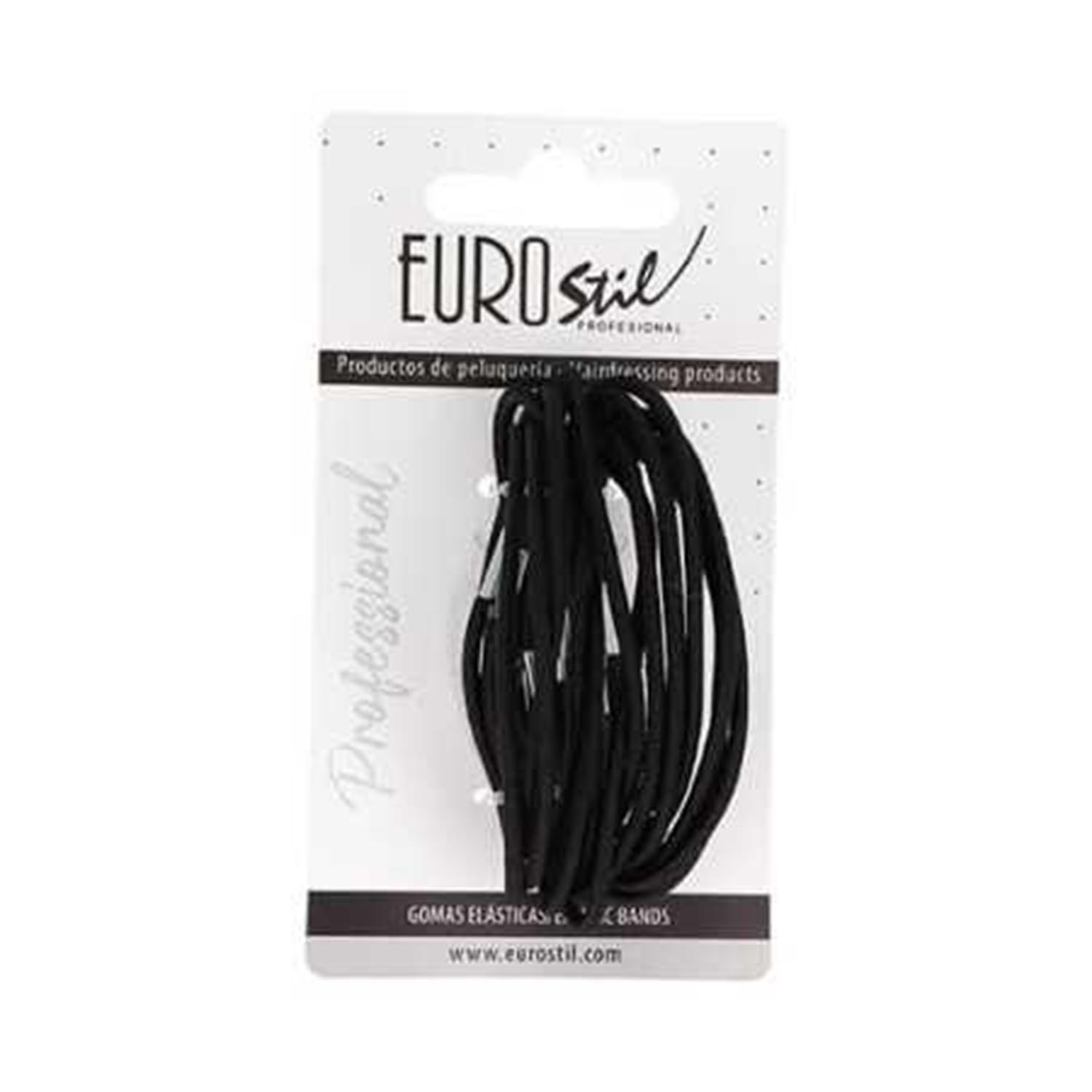 8423029090432 Eurostil Colita Negro Negro Gomas Finas Pack 1un - Image 1
