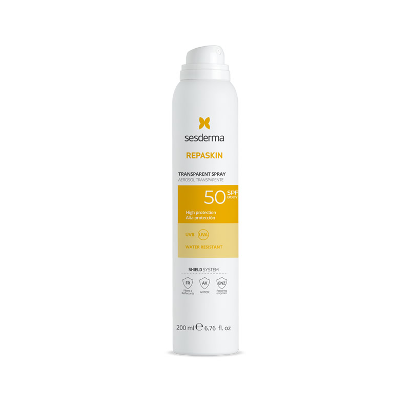 8429979482037 Sesderma Repaskin Transparent Aerosol Spf50 200ml - Image 1