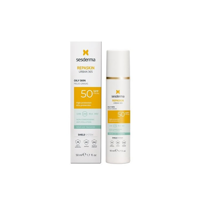 8429979482556 Sesderma Repaskin Urban 365 Photoprotector Oily Skin Spf50 50ml - Image 1
