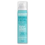 Face Suncream Mist Sunscreen +50 SPF UVA UVB Spray Waterproof Light texture Invisible 75 ml - Agrado (Facial Mist +50)