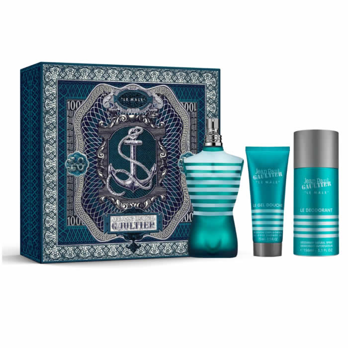 8435415092555 Jean Paul Gaultier Le Male Eau De Toilette Spray 125ml Set 3 Pieces - Image 1