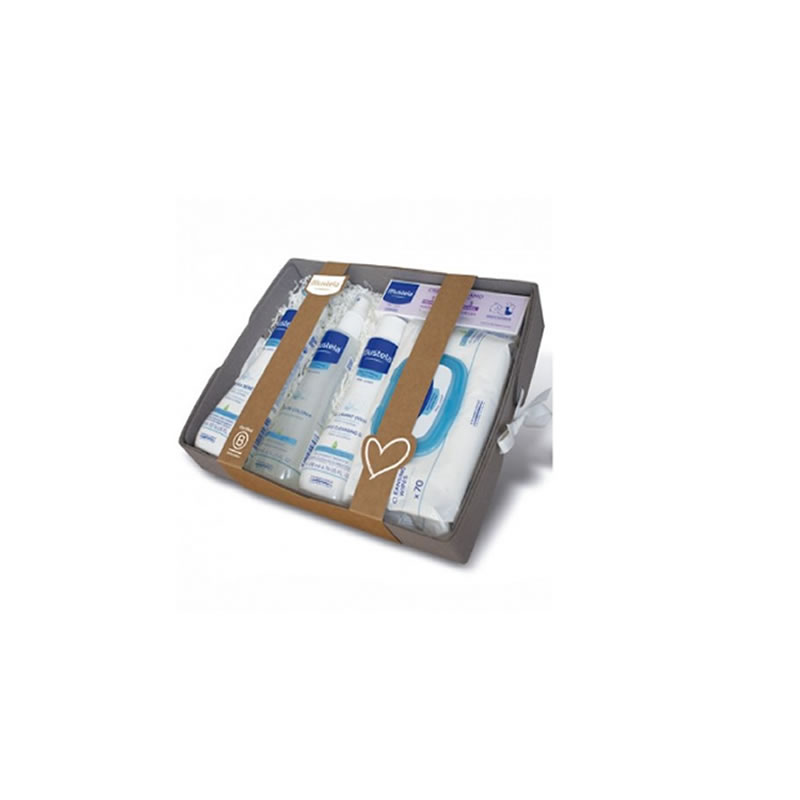8436034154341 Mustela Baby Basket Grey Set 5 Pieces - Image 1