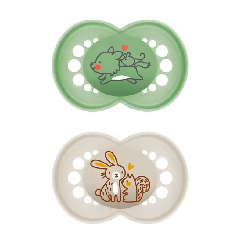 9001616825804 Mam Original Pure Silicone Pacifier +6 Months Green/Beige - 2 Units - Image 1
