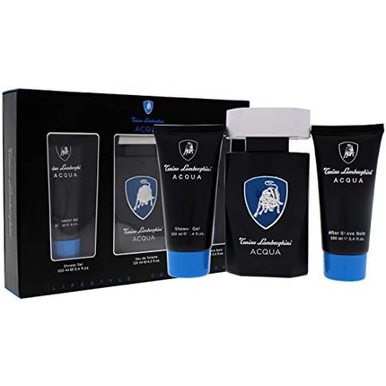 BtSK8Eiwxf9uEXsenwmn6d Tonino Lamborghini Acqua Eau De Toilette 125ml Spray Gel De Baño 100ml Balsamo After Shave 100ml - Image 1