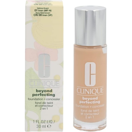 CEiAPVc93Lg3Y5nb94qPyh CLINIQUE Beyond Perfecting Foundation Concealer silnie kryj cy podk ad i korektor w jednym 01 Linen 30ml - Image 1