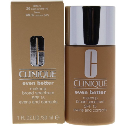 FpWw9uGQ7ZZAc6zM2E89DE CLINIQUE Even Better Makeup SPF15 Evens and Corrects podk ad wyr wnuj cy koloryt sk ry 26 Cashew 30ml - Image 1