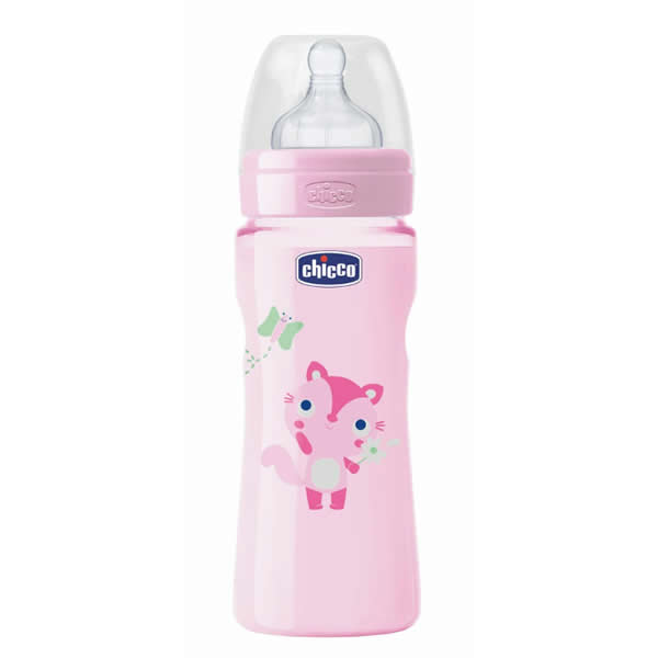 Product_ImageIds_5112028_4b3cbc48 Chicco Well-Being Silicone Baby Bottle PP Fast Flux Rose 4m+ 330ml - Image 1