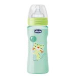 Chicco Well-Being Silicone Baby Bottle PP Fast Flux Green 4m+ 330ml